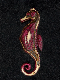 Seahorse Carving in Lilac Frogwood